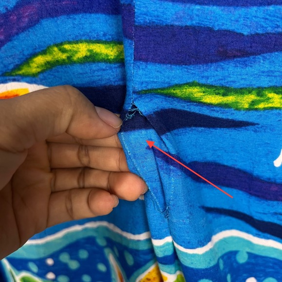 Vintage Jams world Hawaiian Tropical Fish Beach Dress Sleeveless Blue Size L - Picture 3 of 10